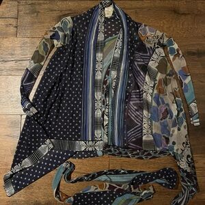 FUZZI by Jean Paul Gaultier multi-color boho print mesh sweater - Small